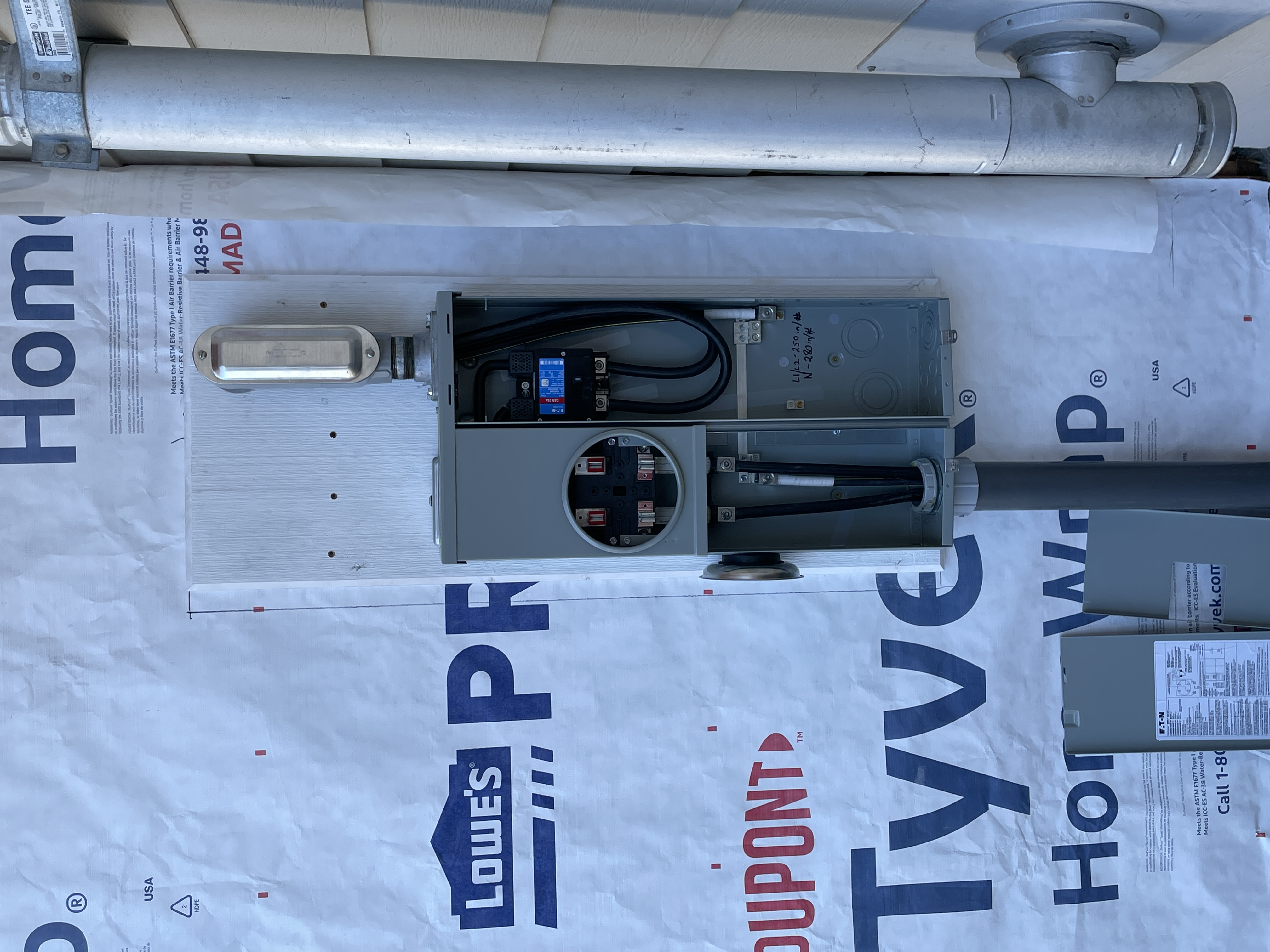 Electrical meter service rough-in