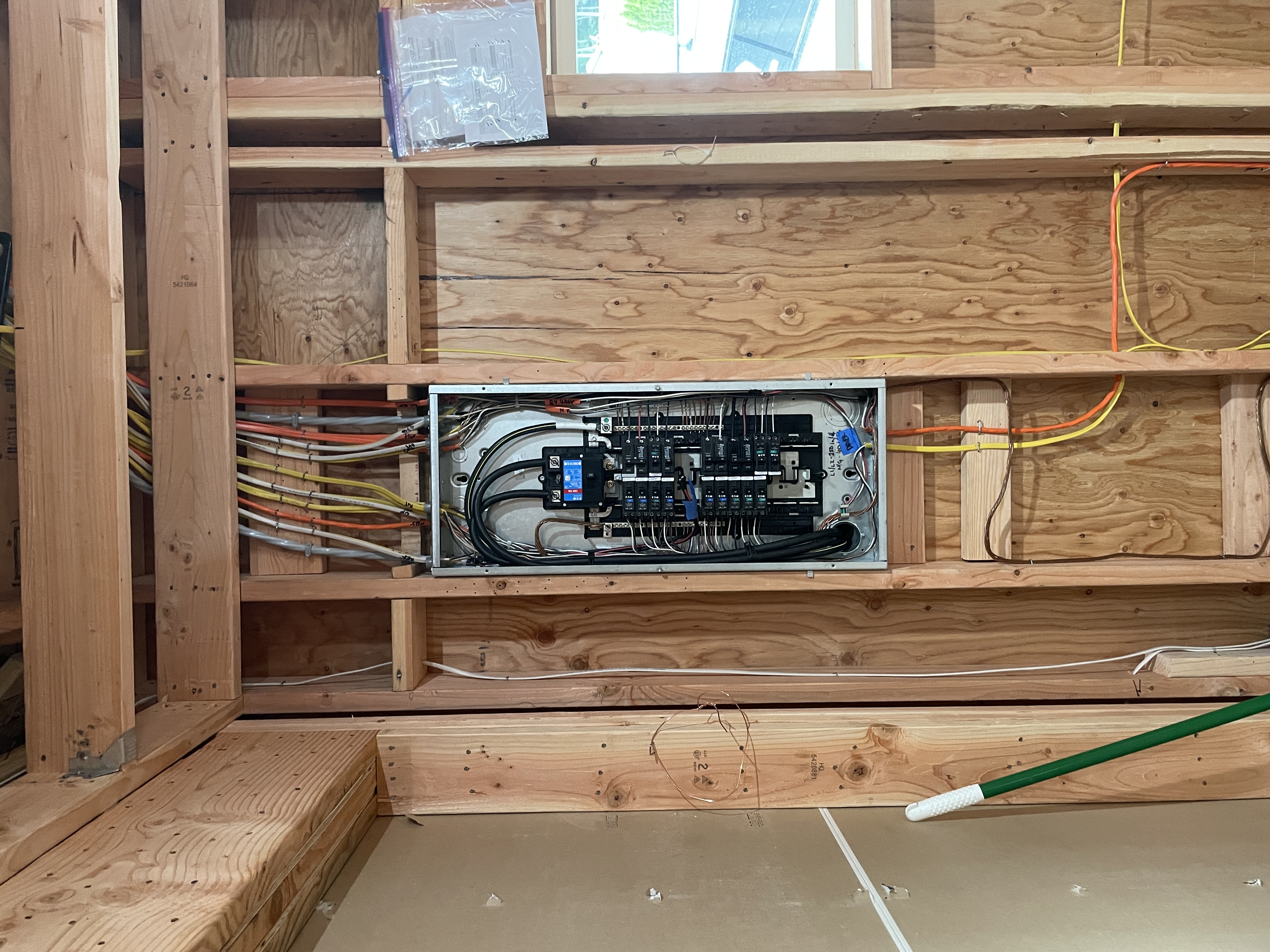 Precisely wired electrical panel installed by Bison Electric